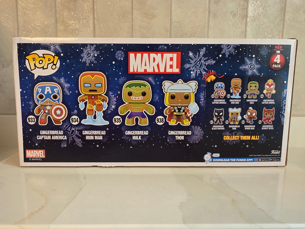 Funko Pop! 4-pack Gingerbread Captain America / Iron man / Hulk / Thor (pre-owned) - Frog Vault Collectables