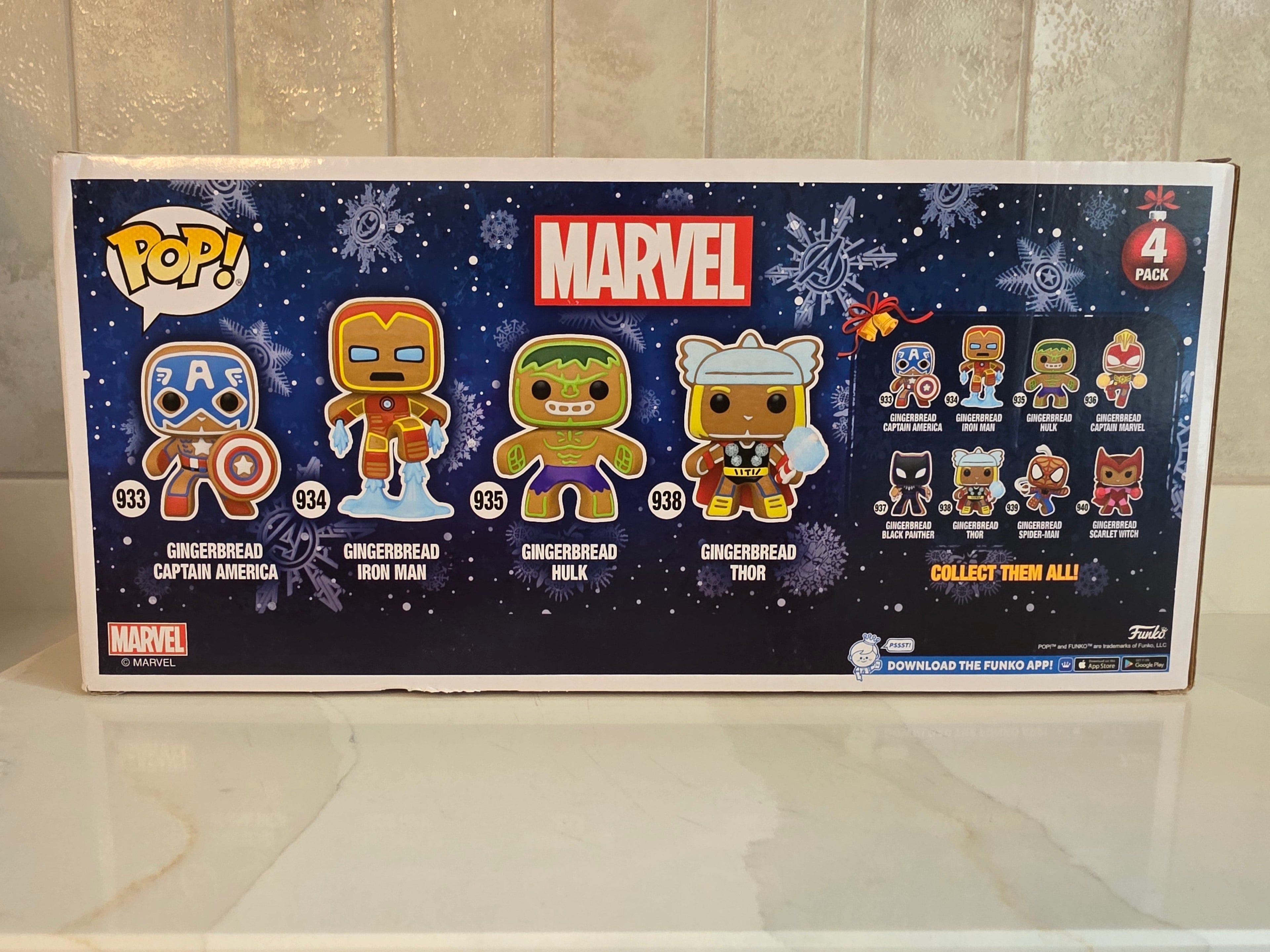 Funko Pop! 4-pack Gingerbread Captain America / Iron man / Hulk / Thor (pre-owned) - Frog Vault Collectables