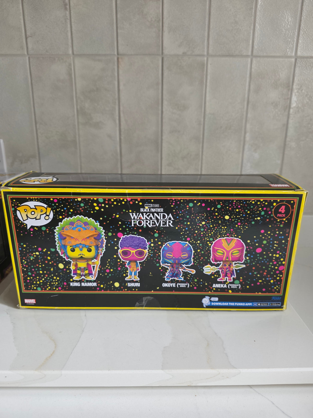 Funko Pop! 4 Pack Marvel Black Panther Wakanda Forever Black Light (pre-owned) - Frog Vault Collectables