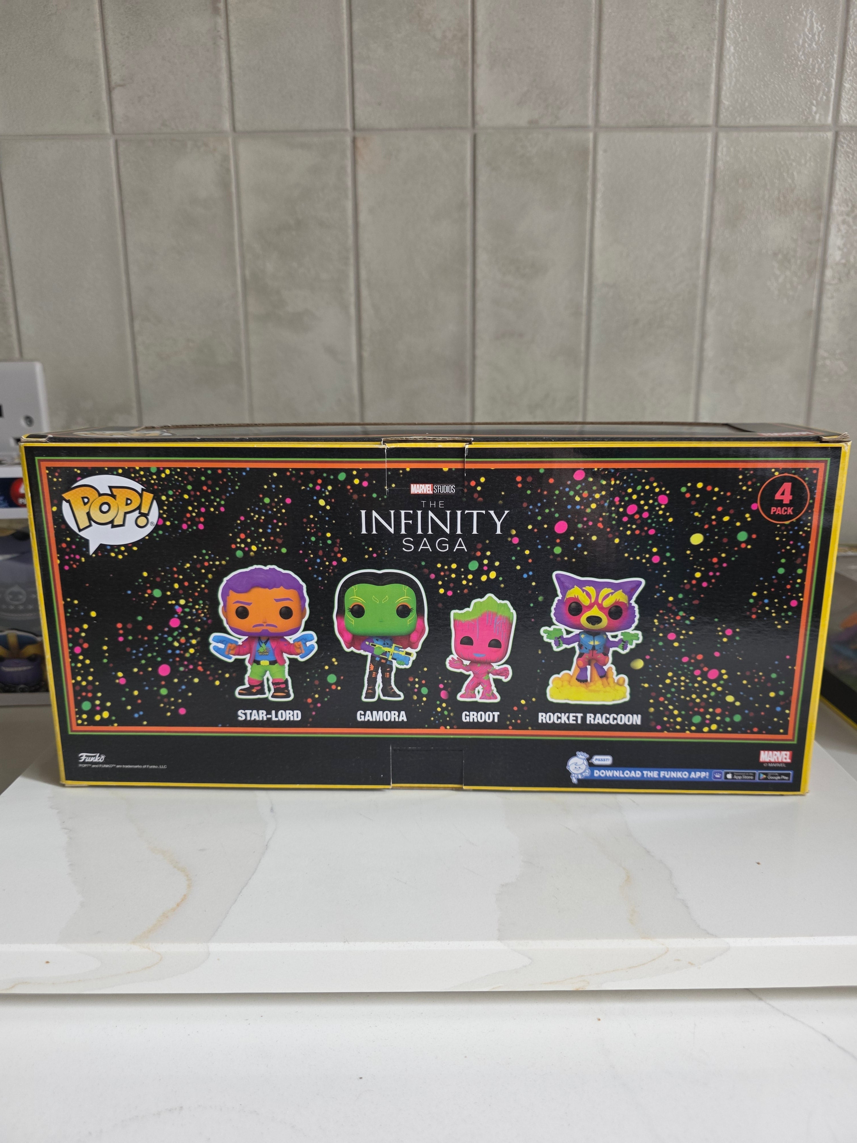 Funko Pop! 4 Pack Marvel Guardians of the Galaxy Vol. 2 black light (pre-owned) - Frog Vault Collectables