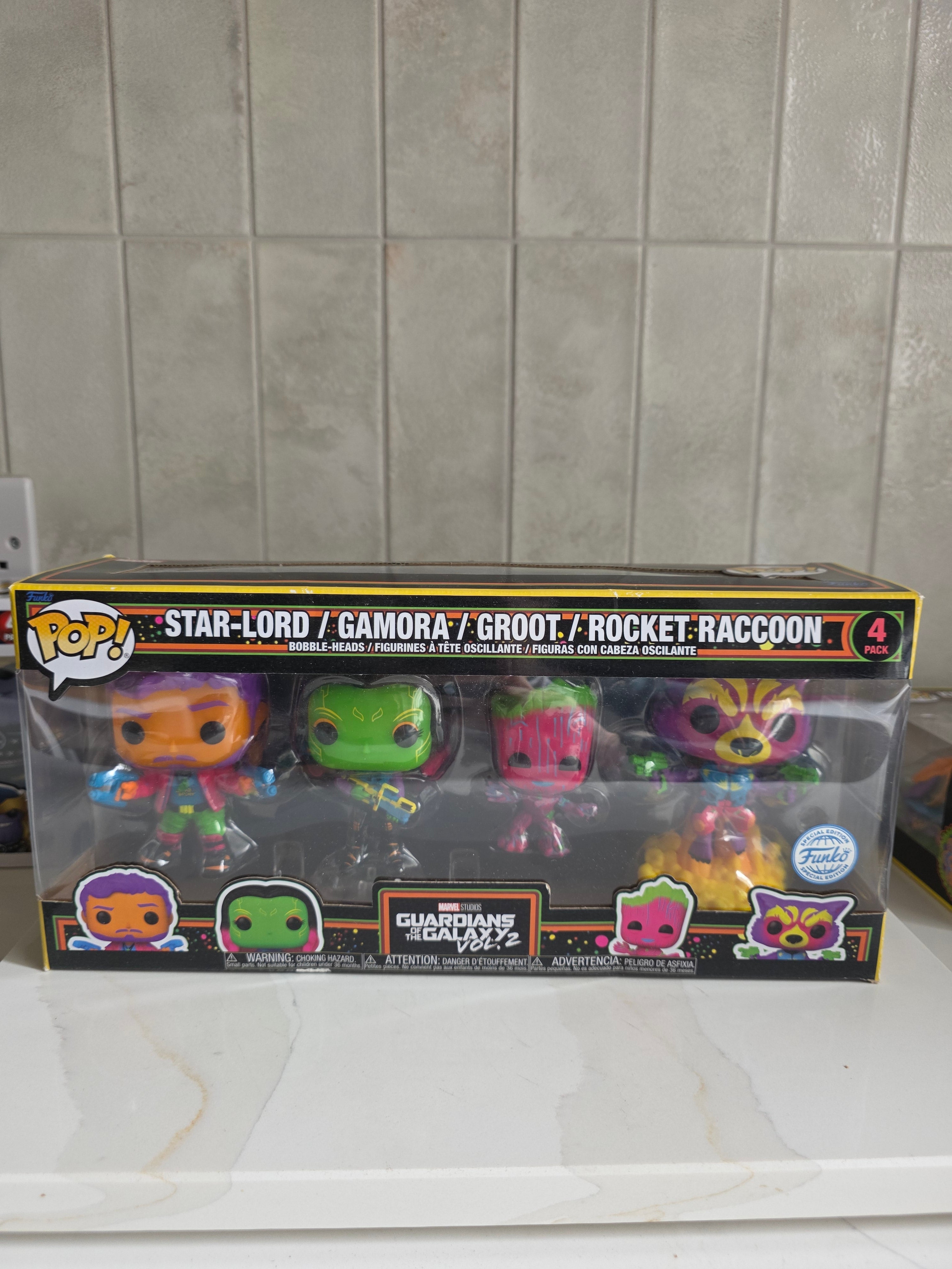 Funko Pop! 4 Pack Marvel Guardians of the Galaxy Vol. 2 black light (pre-owned) - Frog Vault Collectables