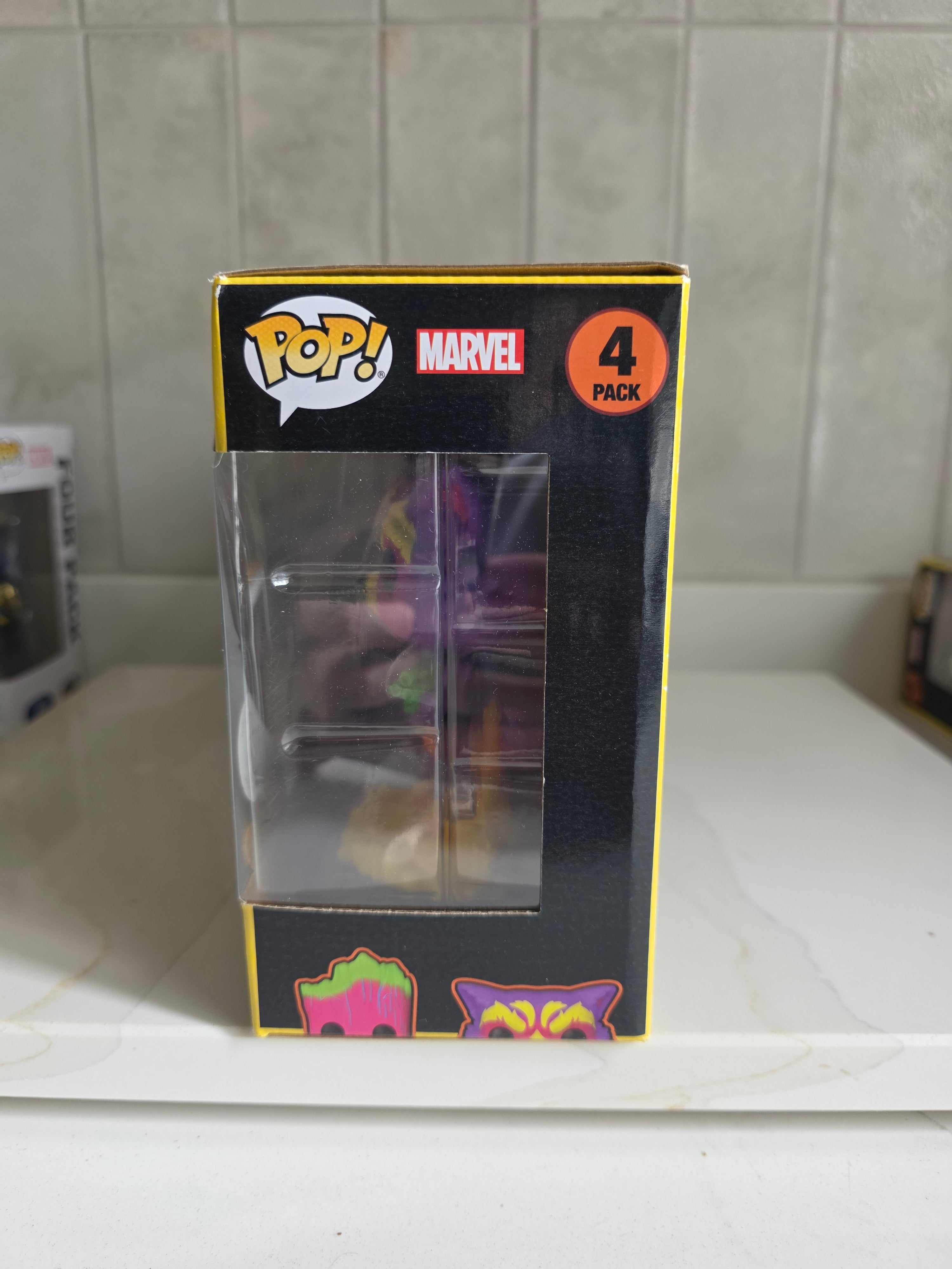 Funko Pop! 4 Pack Marvel Guardians of the Galaxy Vol. 2 black light (pre-owned) - Frog Vault Collectables