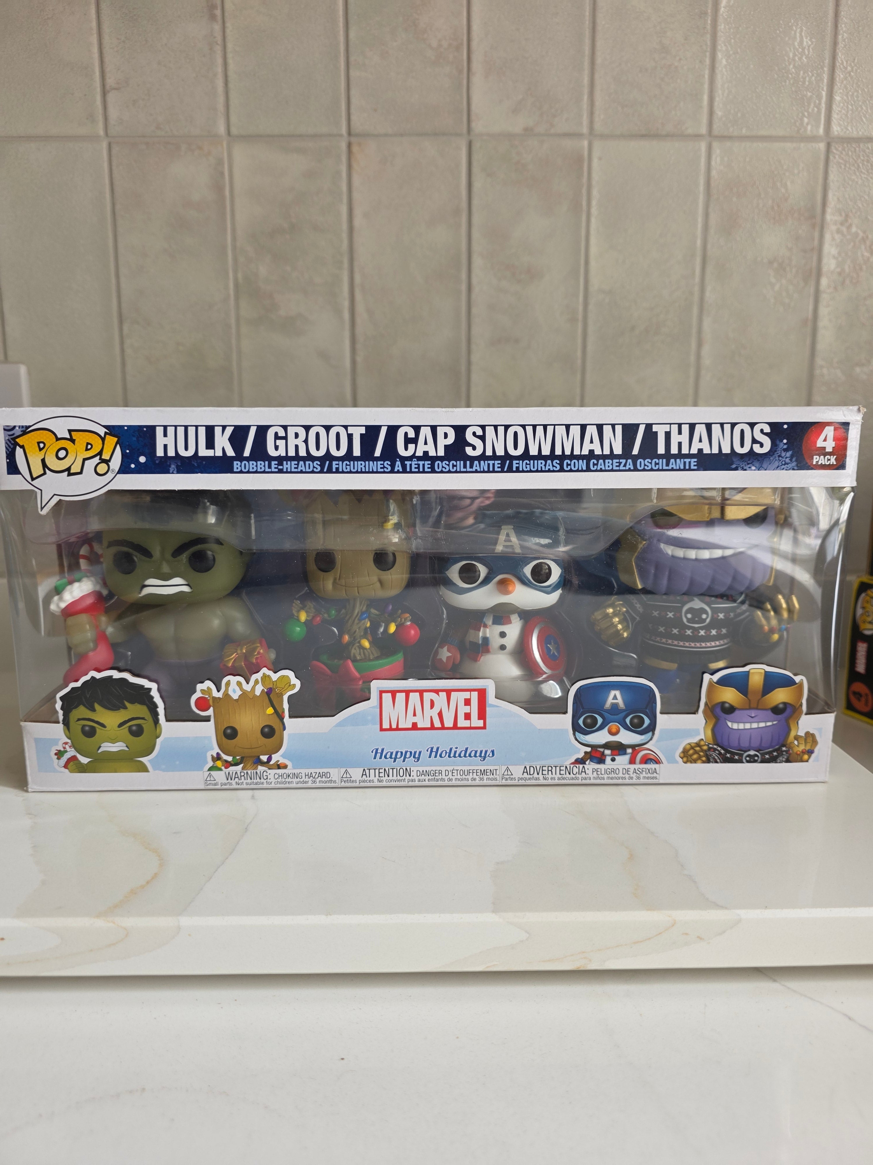 Funko Pop! 4 Pack Marvel Happy Holiday (pre-owned) - Frog Vault Collectables
