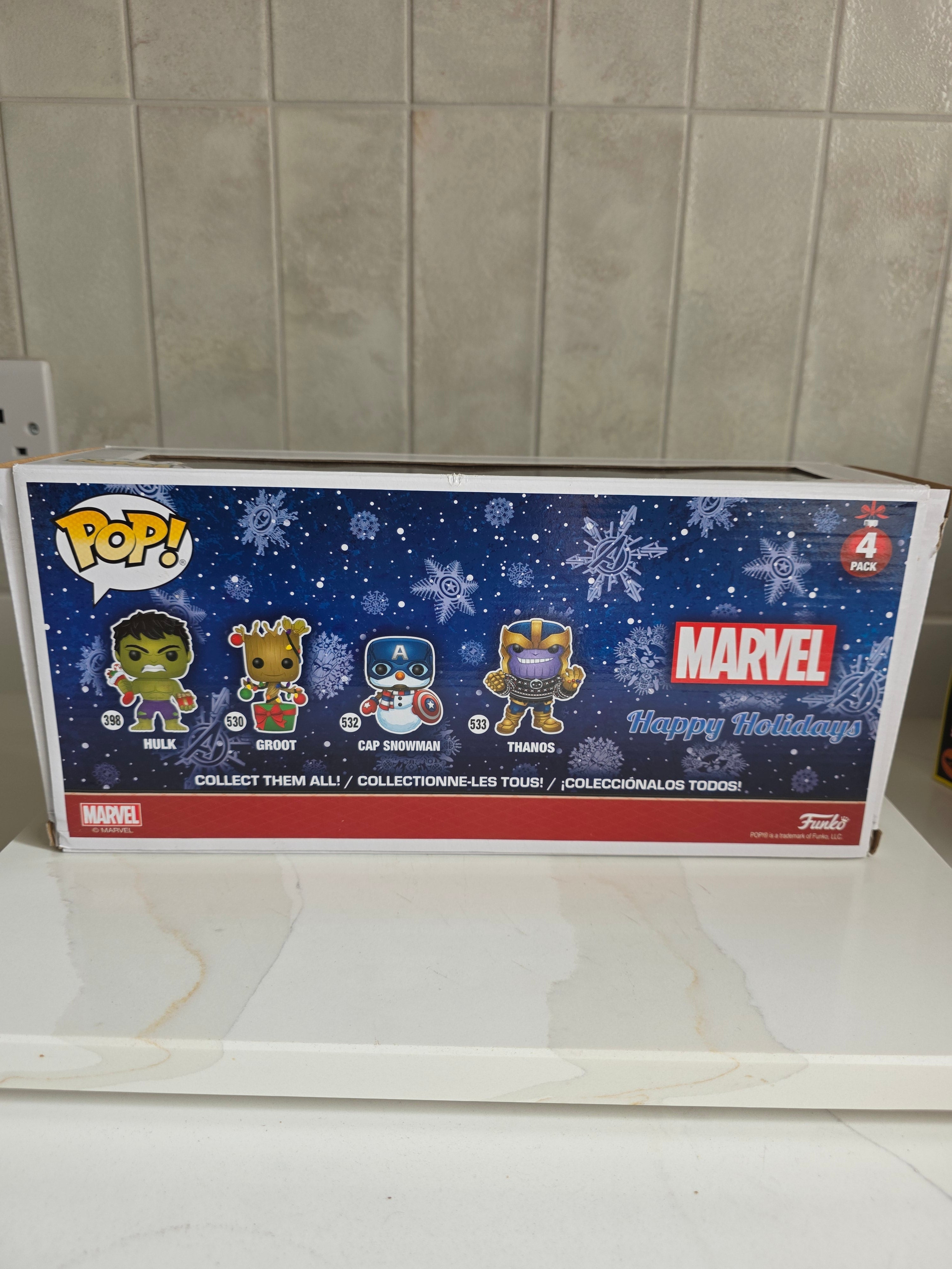 Funko Pop! 4 Pack Marvel Happy Holiday (pre-owned) - Frog Vault Collectables
