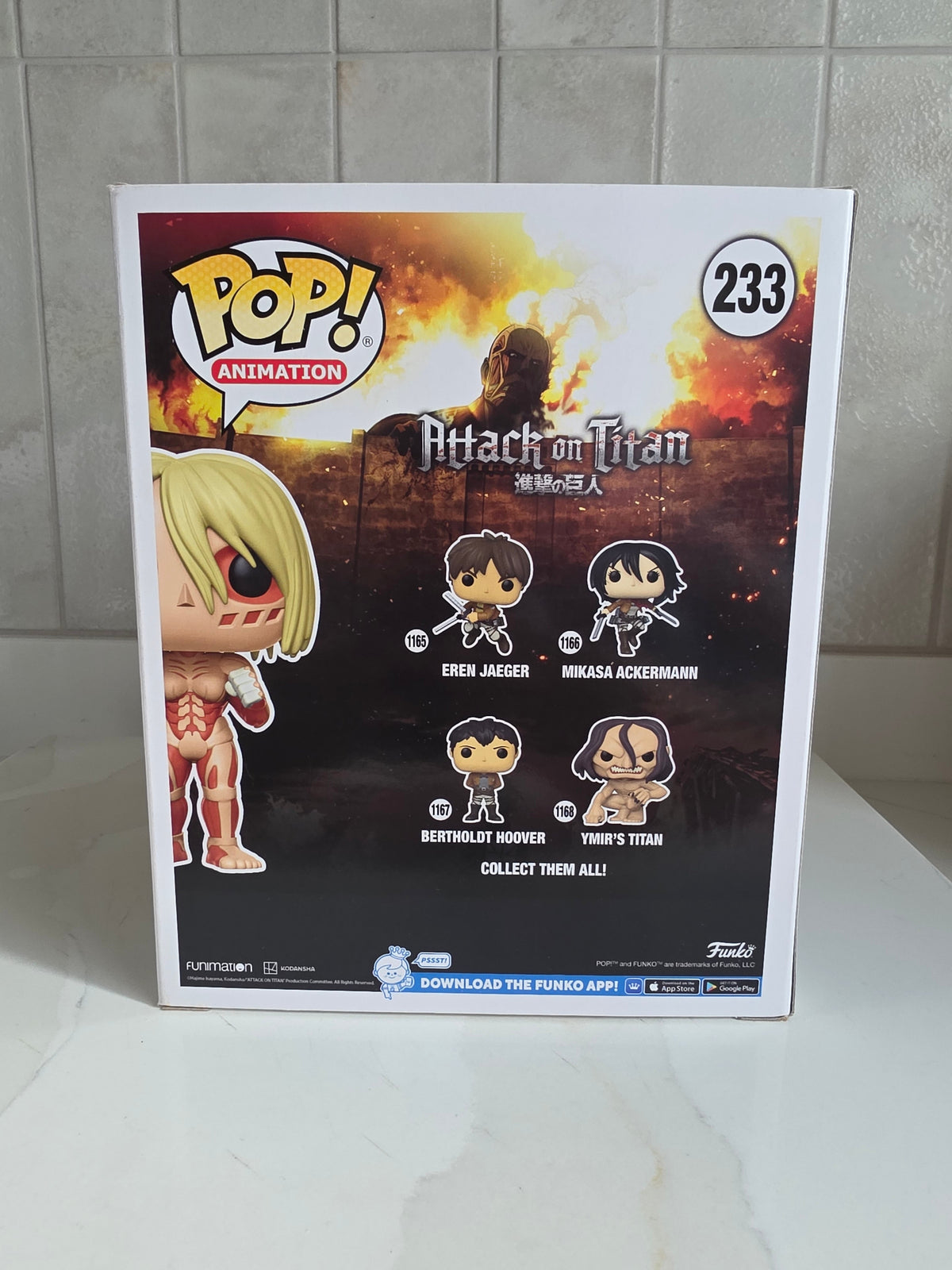 Funko Pop! 6 inch Attack on Titan Female Titan 233 (pre-owned) - Frog Vault Collectables