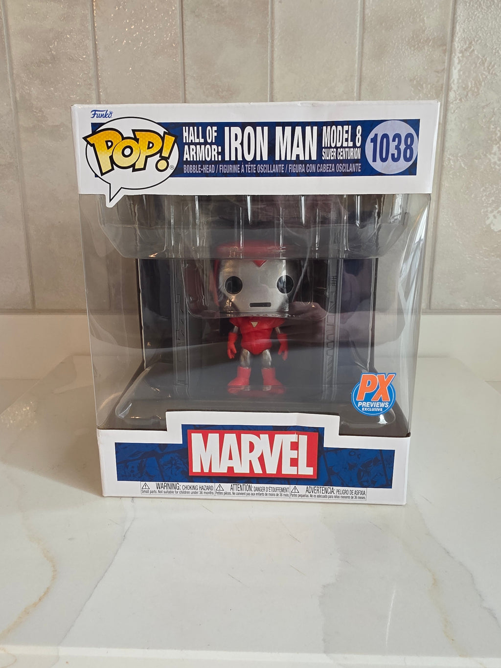 Funko Pop! Deluxe Hall of Armor: Iron Man Model 8 Silver Centurion 1038 (pre-owned) (slight damage to box) - Frog Vault Collectables