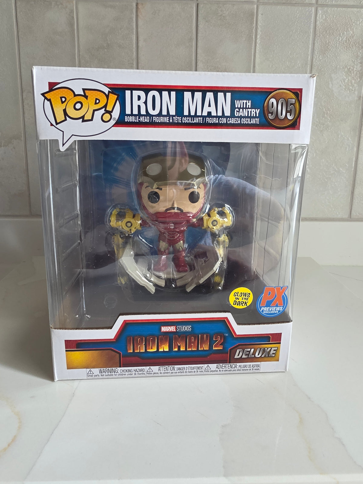 Funko Pop! Deluxe Iron Man with Gantry 905 (PX) (pre-owned) - Frog Vault Collectables