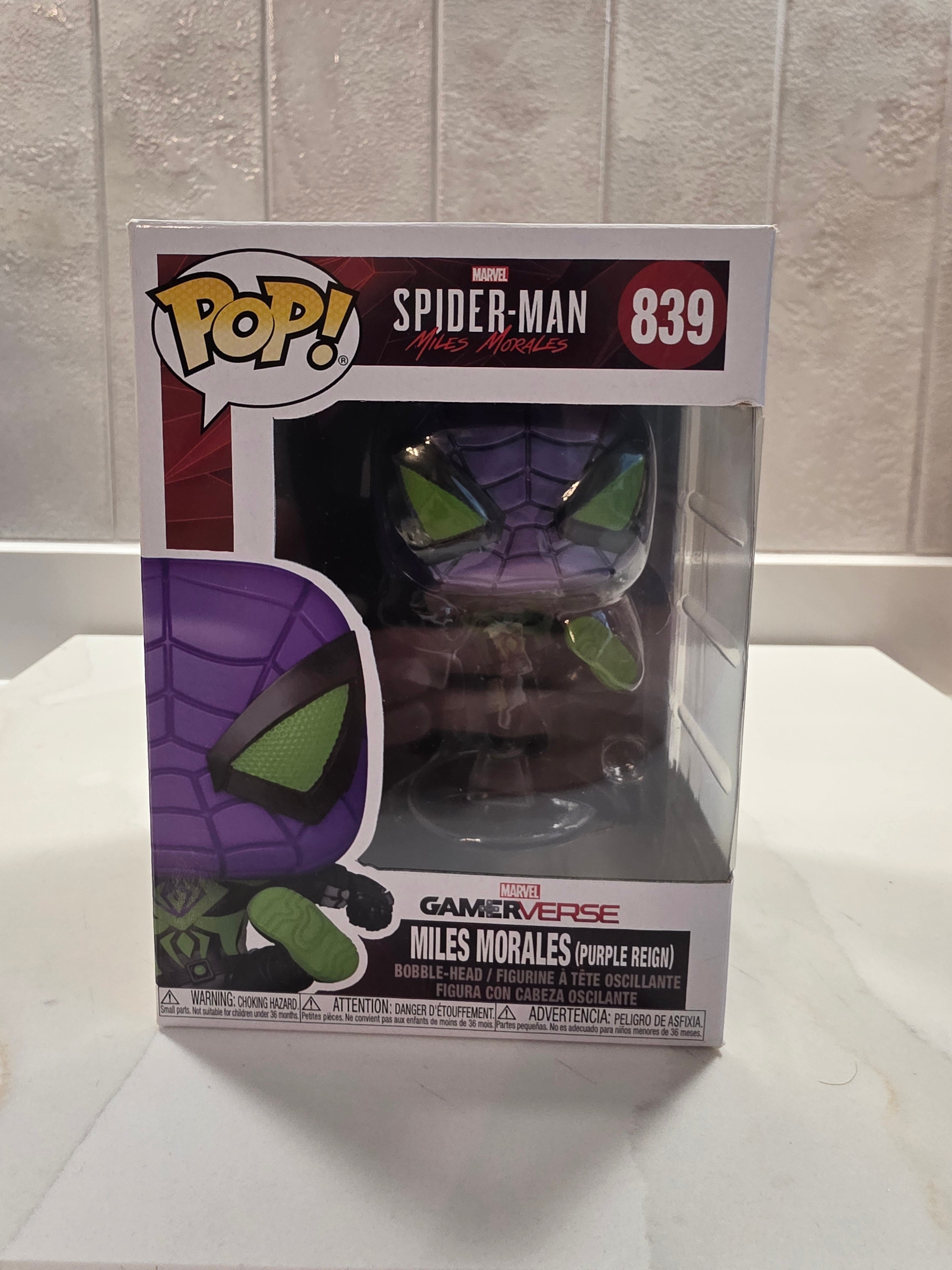 Funko Pop! Marvel Miles Morales (purple reign) 839 (pre-owned) - Frog Vault Collectables