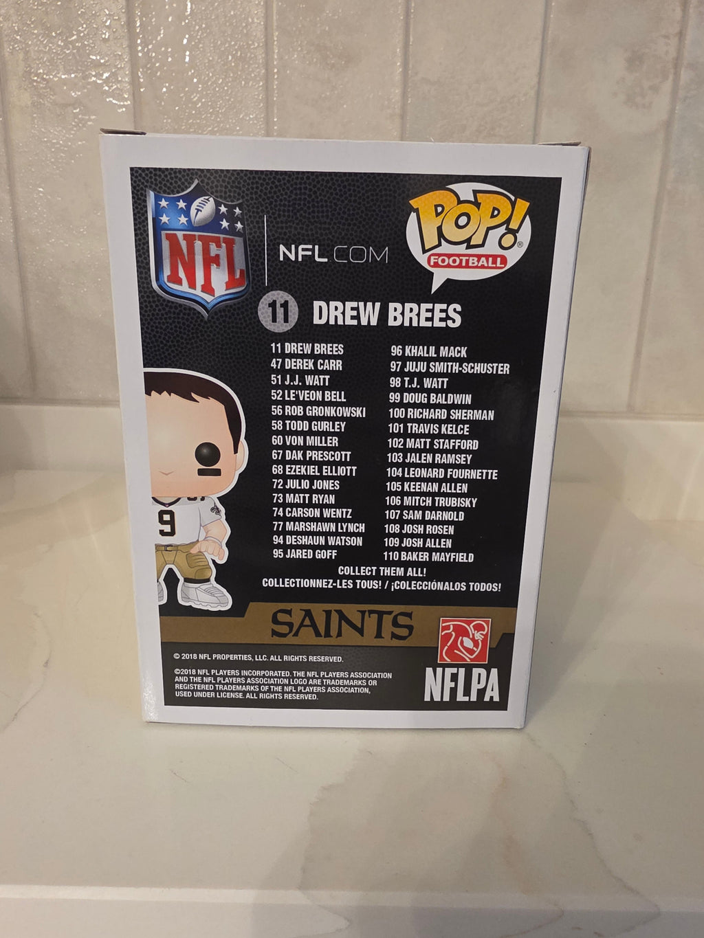 Funko Pop! NFL Saints Drew Brees 11 (white shirt) (pre-owned) - Frog Vault Collectables