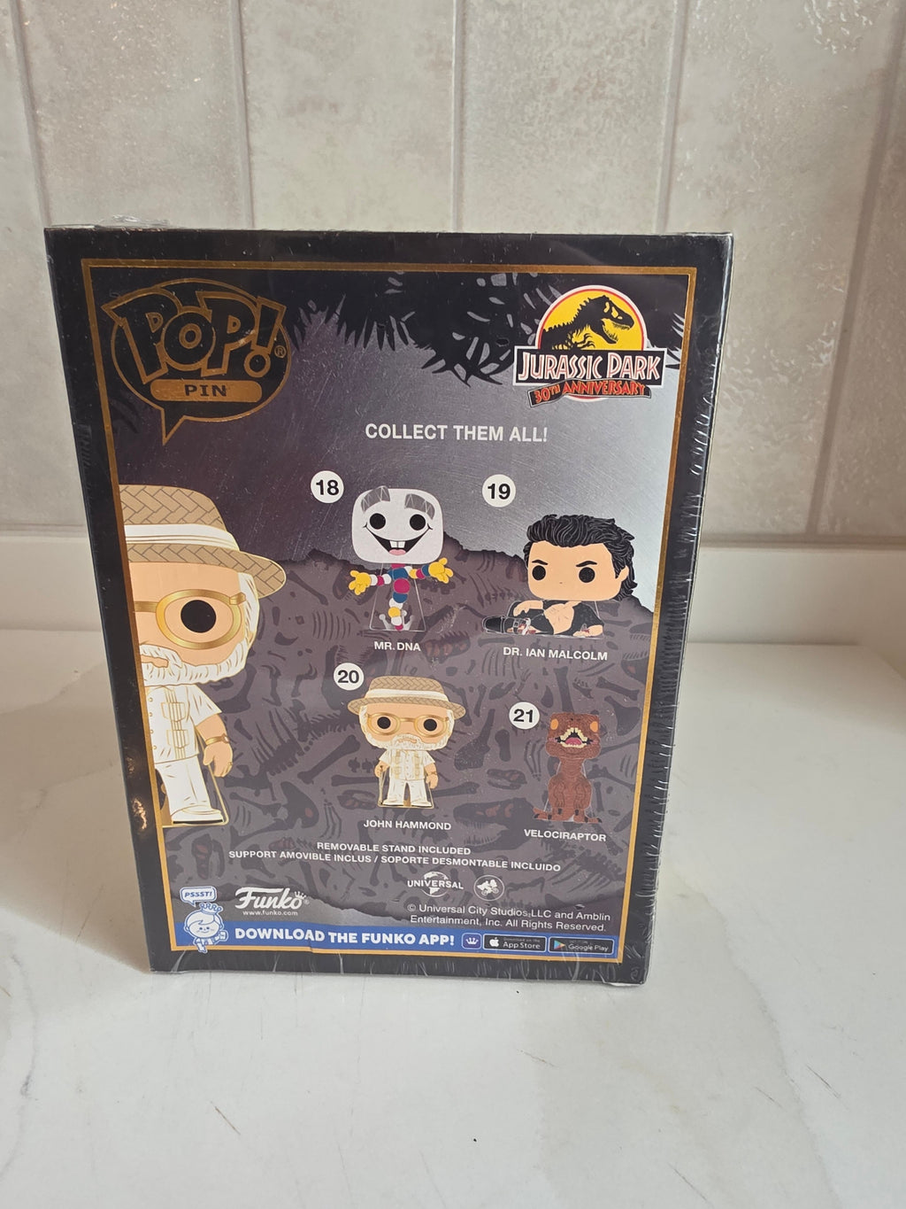 Pop Pin Jurassic Park John Hammond 20 (new and sealed) - Frog Vault Collectables