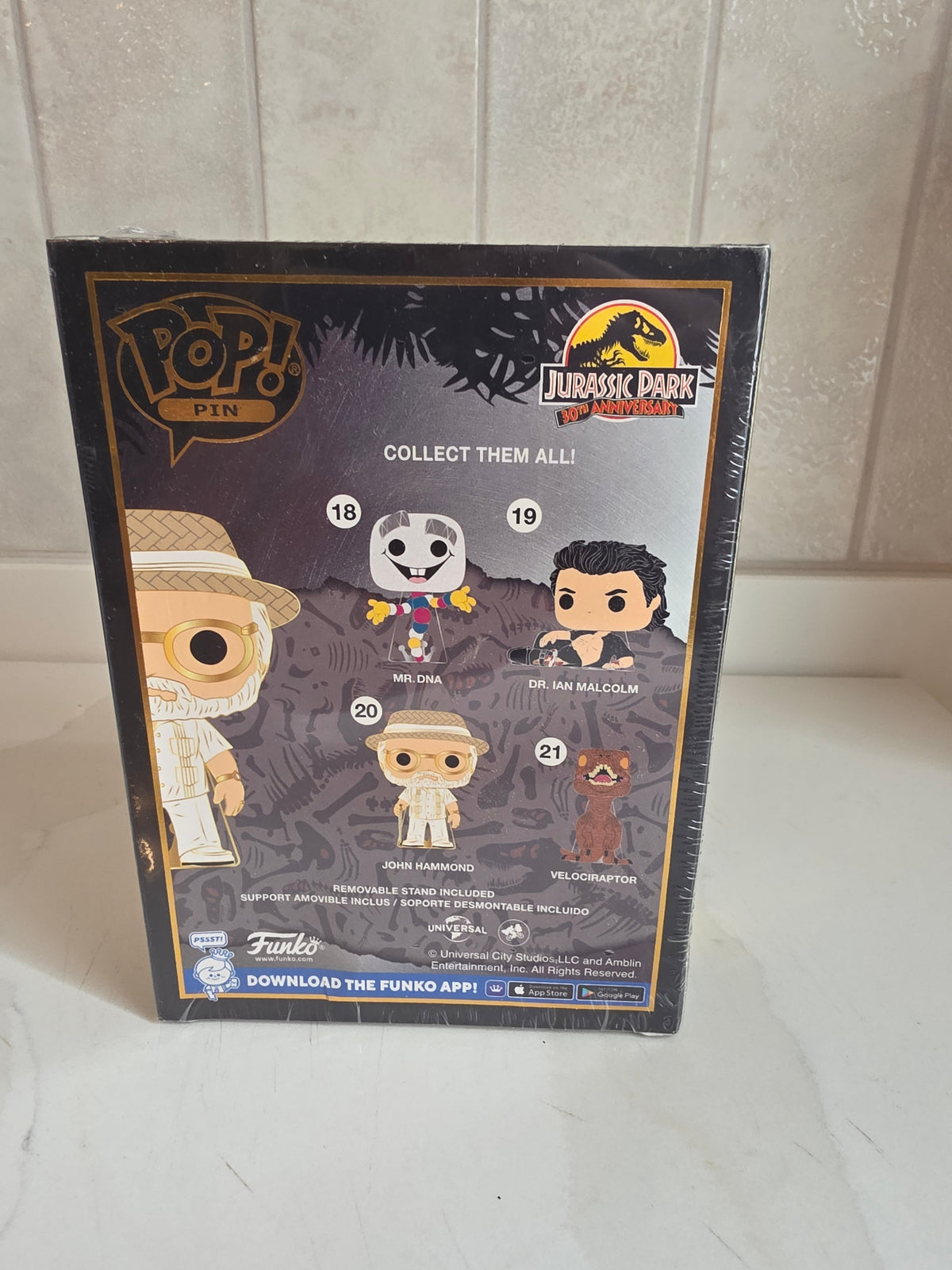 Pop Pin Jurassic Park John Hammond 20 (new and sealed) - Frog Vault Collectables