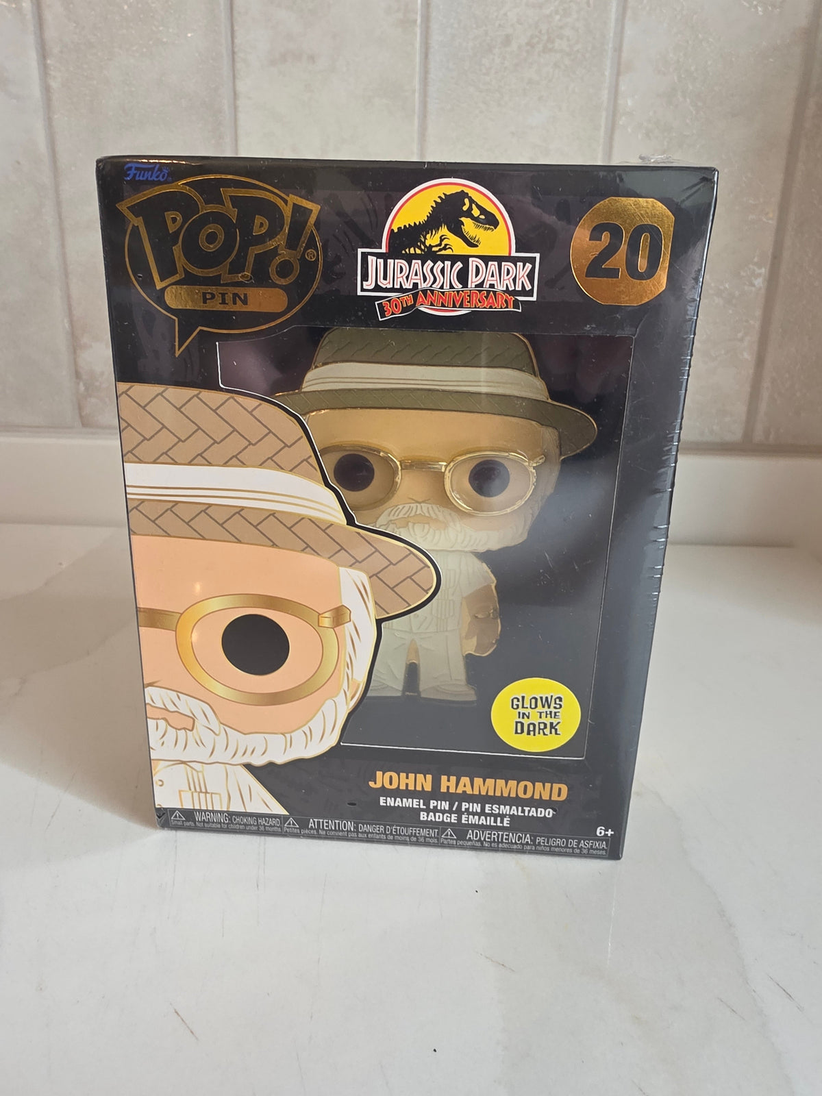 Pop Pin Jurassic Park John Hammond 20 (new and sealed) - Frog Vault Collectables