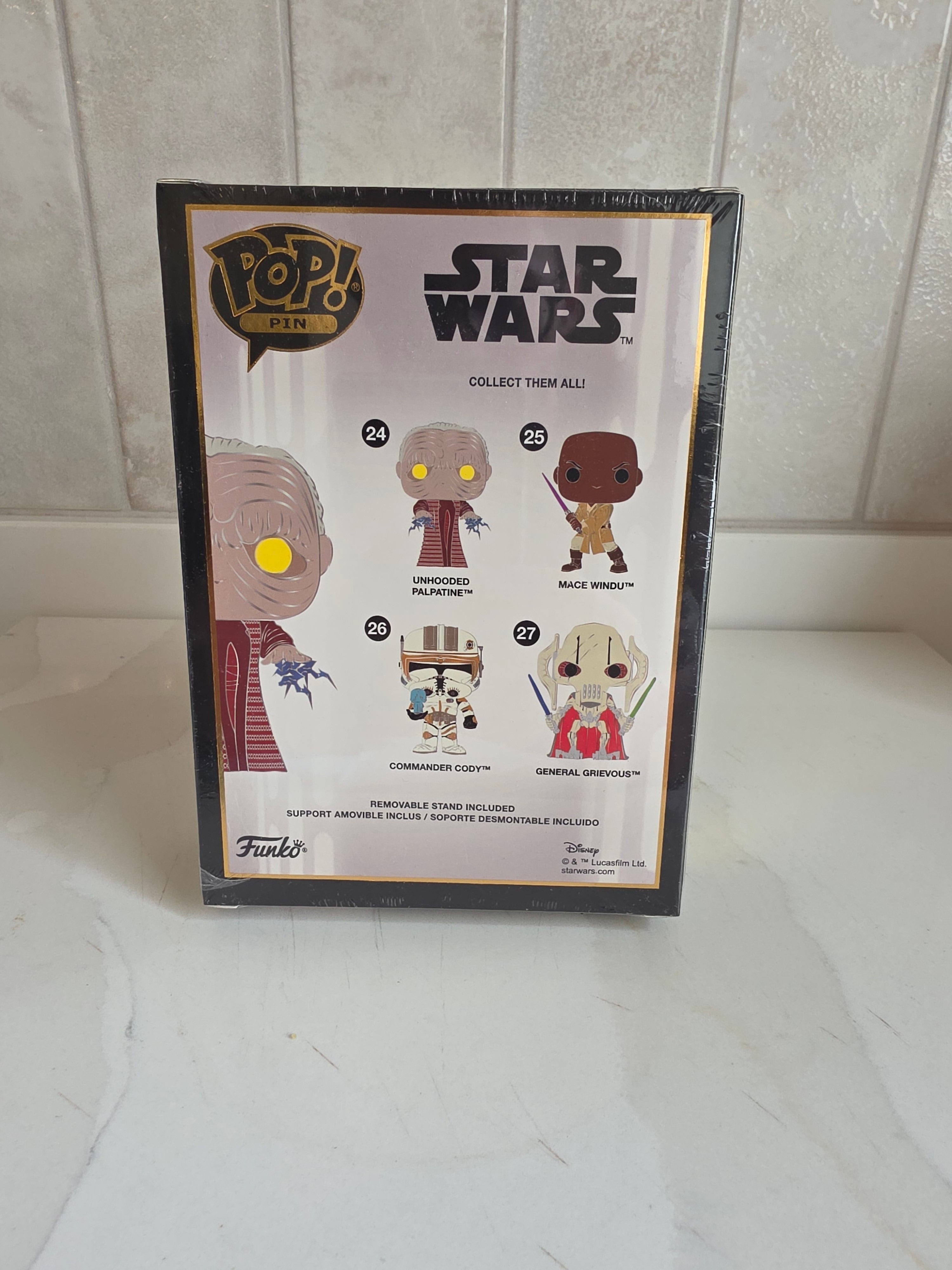 Pop Pin Star Wars Unhooded Palpatine 24 (new and sealed) - Frog Vault Collectables