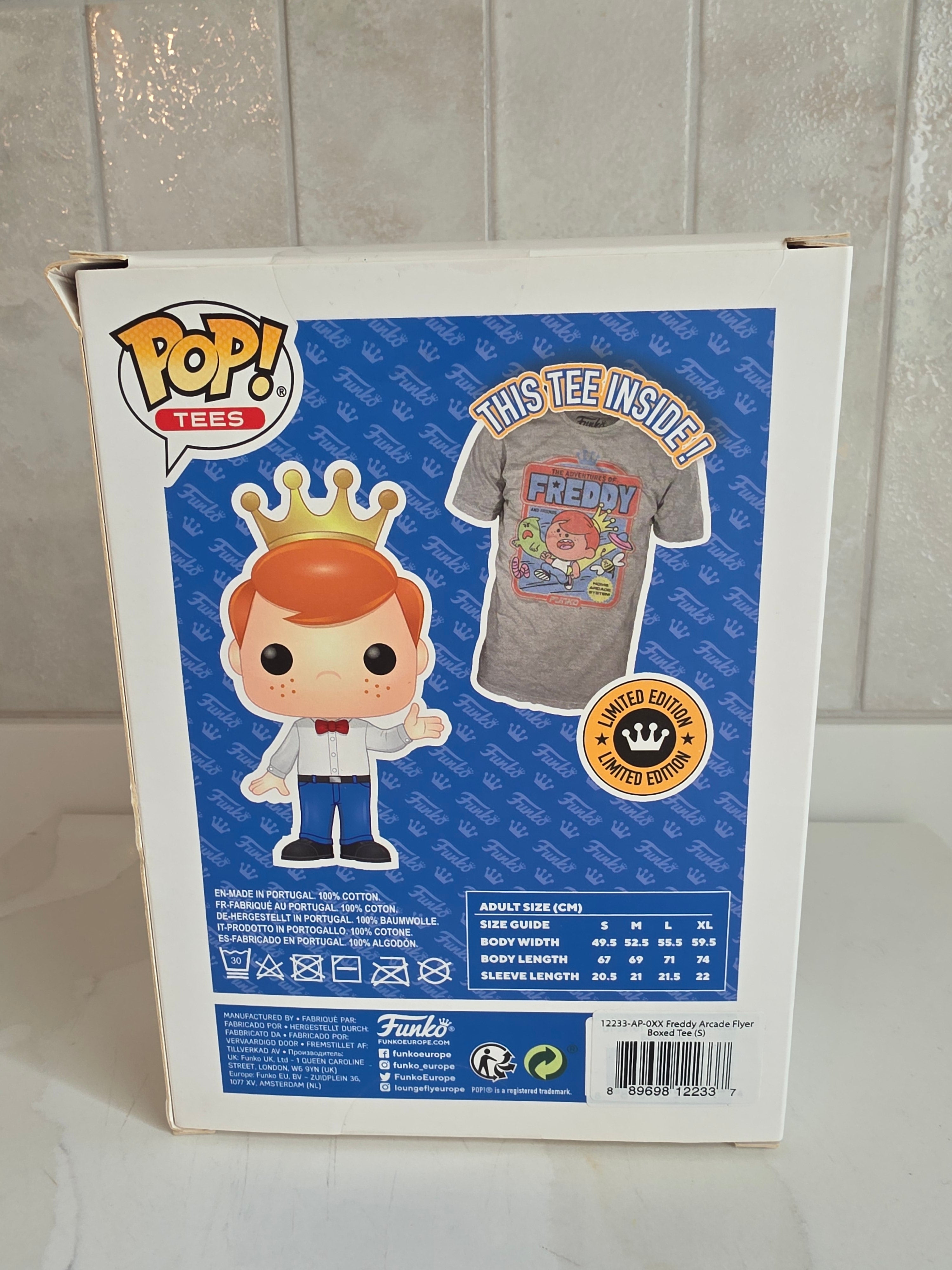 Pop! Tees Adventure Freddy T-Shirt Size Small Limited edition 218/1000 (un-opened) - Frog Vault Collectables