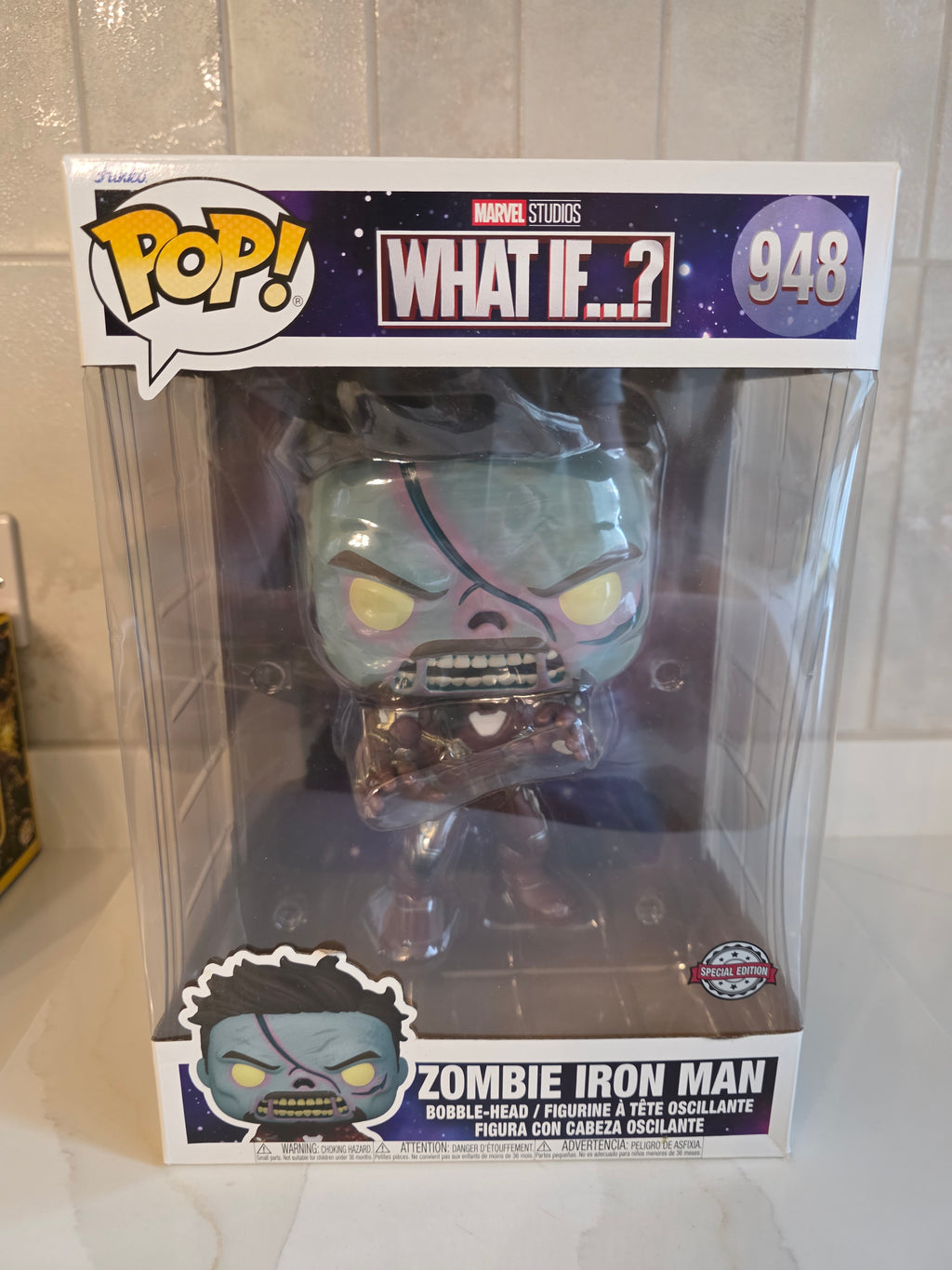 Funko Pop! Jumbo Marvel What If? Zombie Iron Man 948 (pre-owned)