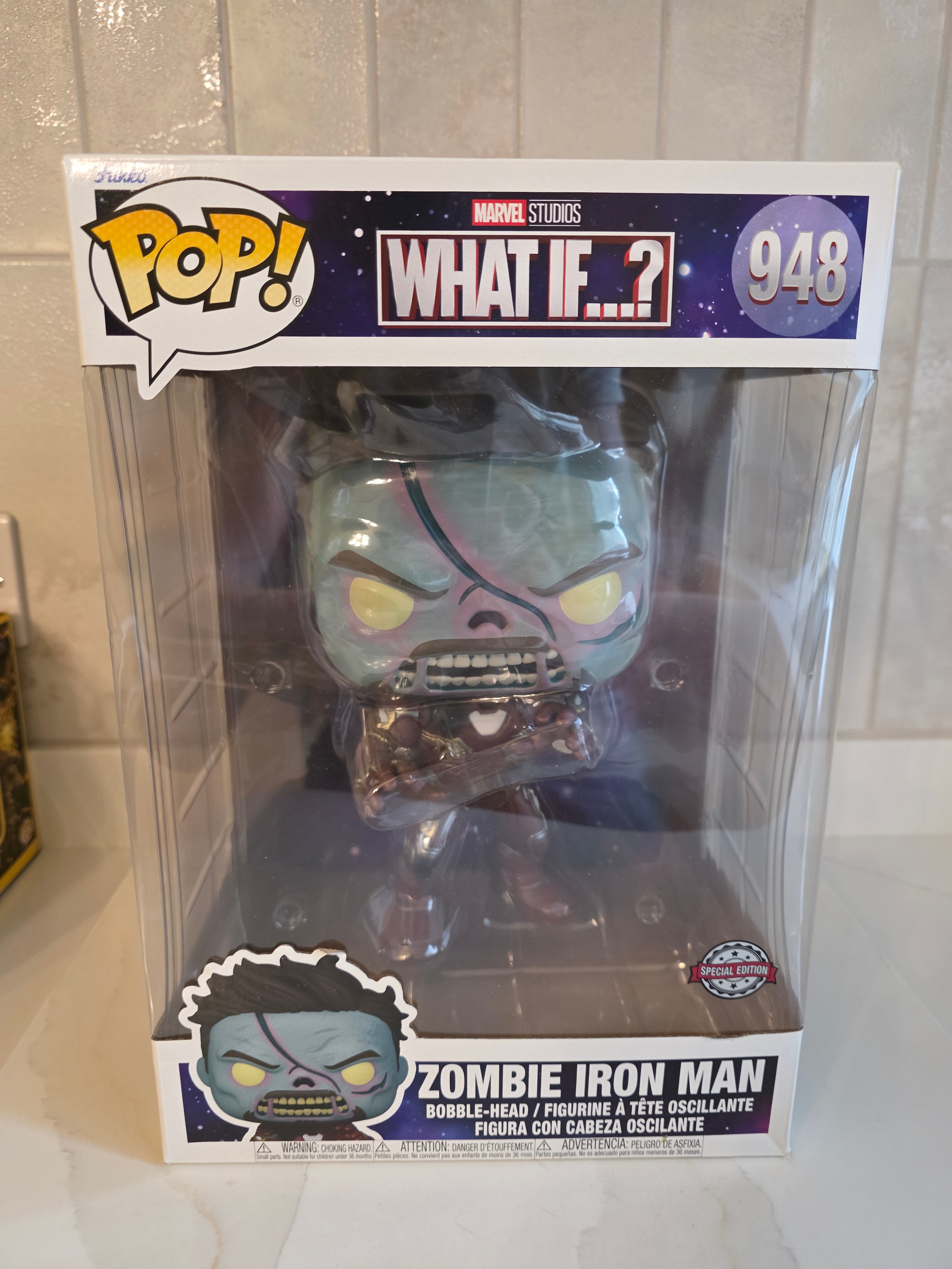 Funko Pop! Jumbo Marvel What If? Zombie Iron Man 948 (pre-owned)