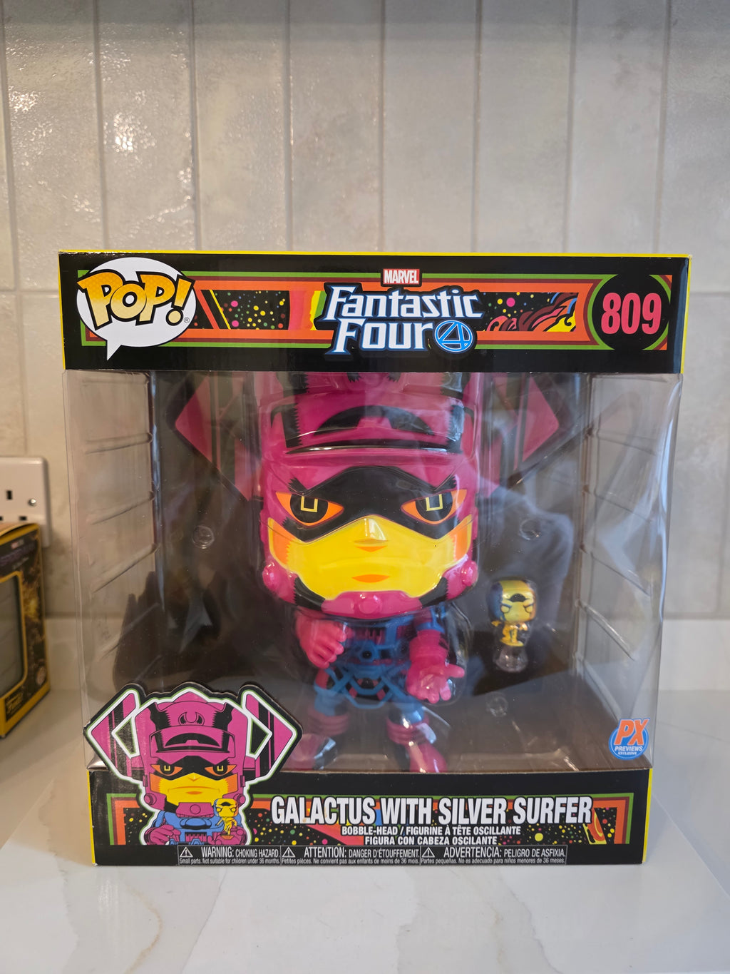 Funko Pop! Jumbo Galactus with Silver Surfer 809 (PX) Blacklight (pre-owned)