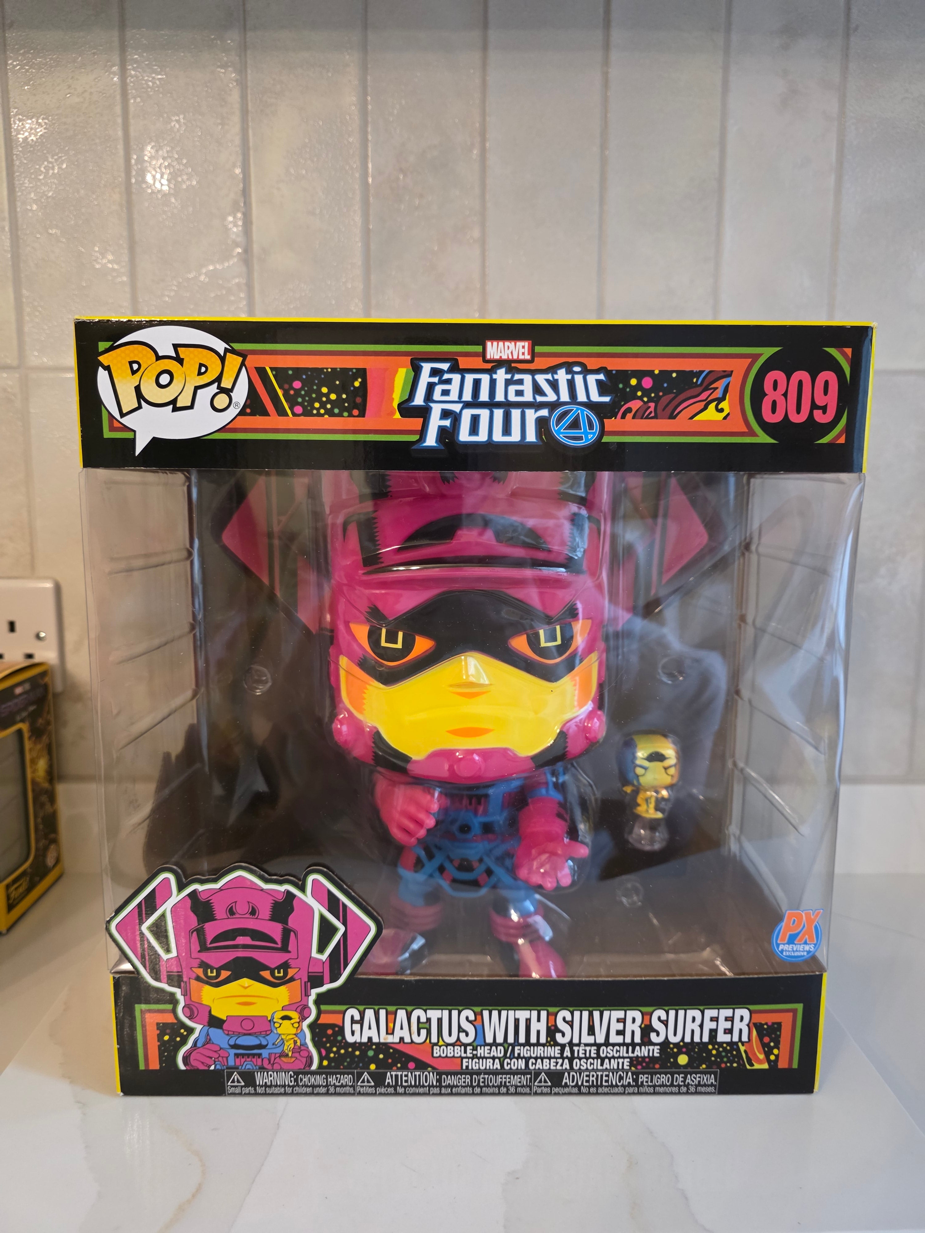 Funko Pop! Jumbo Galactus with Silver Surfer 809 (PX) Blacklight (pre-owned)